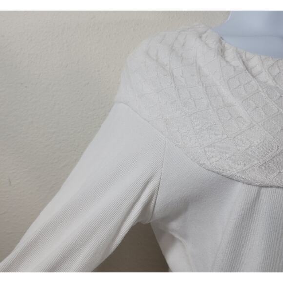 Rafaella White Ribbed Layered Textured Round Collar Large Lightweight Soft - Picture 3 of 6